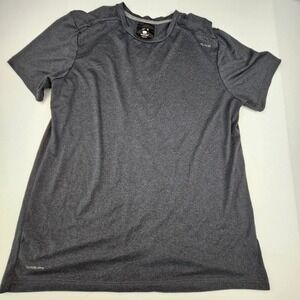 ALIVE Mens Qwick-Dry Performance T-Shirt Charcoal Gray Heather Large Workout Top
